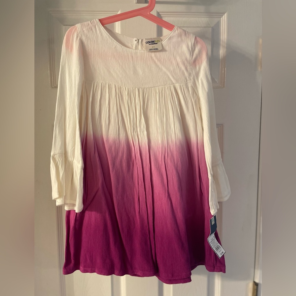NWT Oshkosh girls pink and white ombré dress, size 5T